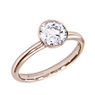 Custom Rose Gold Bezel Engagement Ring: 