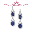 Red Carpet - Bacall Blue and White Earrings: 