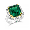 Custom Vintage styled Emerald and Baguette E-Ring: 