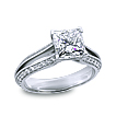 Custom Split Shank Pavé Engagement Ring: 