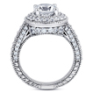 Pavé Halo Engagement Ring: Gold Platinum Diamond Ring ,engagement rings,diamond engagement rings