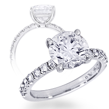 Custom French Cut-Down Pavé Engagement Ring: (/images/Items/1074.jpg) 