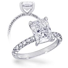 Custom French Pavé Radiant Engagement Ring: (/images/Items/1080.jpg) 