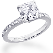 Custom Nouveau-Style Cushion Engagement Ring: (/images/Items/1085.jpg) 