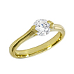 Custom V-Semi-Bezel Engagement Ring