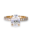 Custom French Pavé Rose Gold Engaement Ring