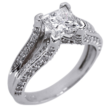 Cannes Princess Split Shank Engagement Ring: (/images/Items/131.jpg) engagement ring,diamond ring,split shank,engagement rings,diamond engagement rings