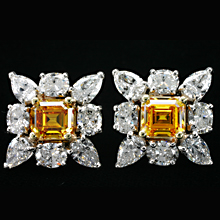 Gemesis Created Fancy Vivid Diamond Earrings: (/images/Items/154.jpg) gemesis,earrings,asscher,engagement rings,diamond engagement rings