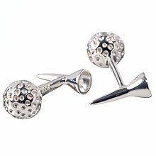 Rotenier Golf Ball & Tee Cufflinks: (/images/Items/365.jpg) cufflinks,cuff links,silver,golf,engagement rings,diamond engagement rings