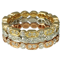 Serenade Tri-color Stackable Rings: (/images/Items/585.jpg) Stackable,rings,gold,diamond,engagement rings,diamond engagement rings