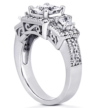 Pavé Halo Engagement Ring: (/images/Items/ENR8456_Angle.jpg) Gold Platinum Diamond Ring ,engagement rings,diamond engagement rings
