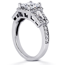 Pavé Halo Engagement Ring: (/images/Items/ENR8606_Angle.jpg) Gold Platinum Diamond Ring ,engagement rings,diamond engagement rings