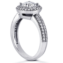 Pavé Halo Engagement Ring: (/images/Items/ENR8645_Angle.jpg) Gold Platinum Diamond Ring ,engagement rings,diamond engagement rings