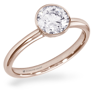Custom Rose Gold Bezel Engagement Ring