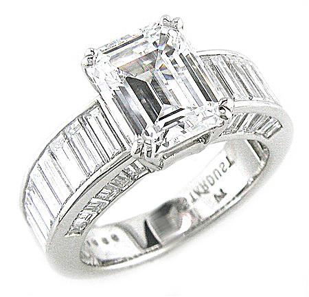 Channel-Set Baguette Engagement Ring by Stardust